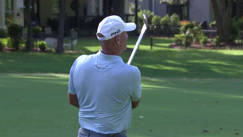Stewart Cink makes birdie on No. 8 at Regions Tradition