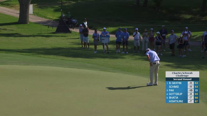 Michael Block sinks a 17-foot birdie putt on No. 4 at Charles Schwab