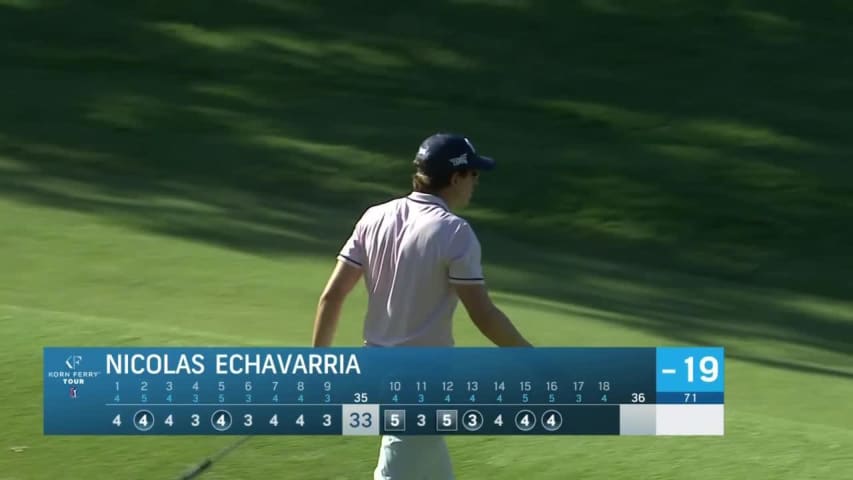 Nicolas Echavarria birdies No. 16 in Round 4 at BMW Charity Pro-Am