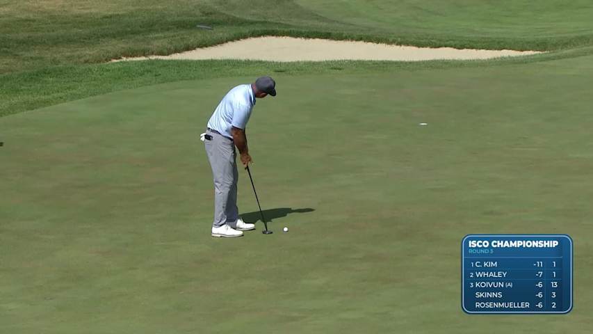 Josh Teater sinks a 25-foot birdie putt on No. 14 at ISCO Championship