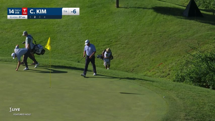 Chan Kim gets up and down for birdie at John Deere