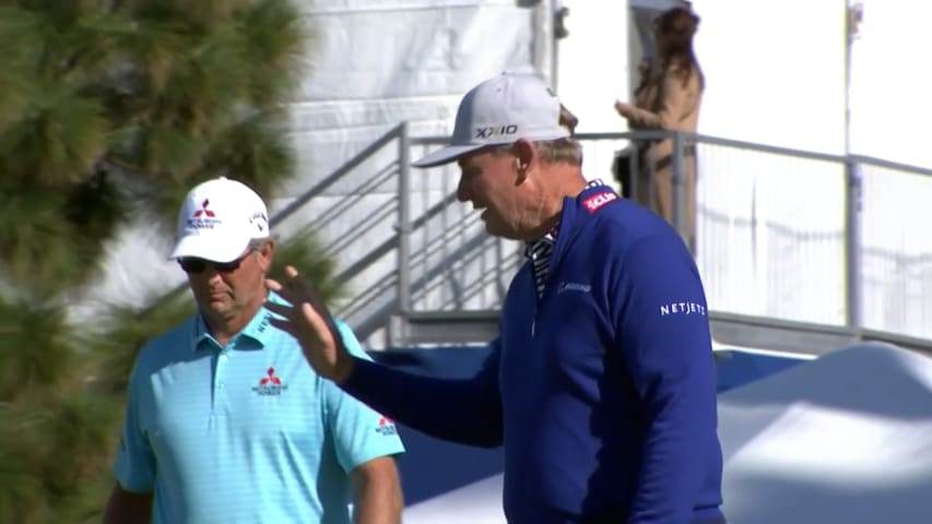 Ernie Els drains birdie putt at Hoag Classic