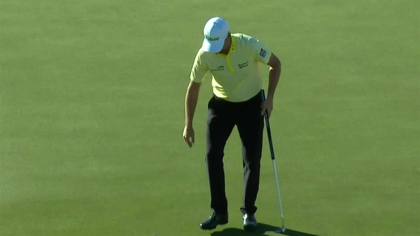 Webb Simpson drives the green to set up birdie at Waste Management