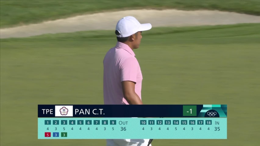 C.T. Pan drips in an early eagle putt at Olympic Men's Golf