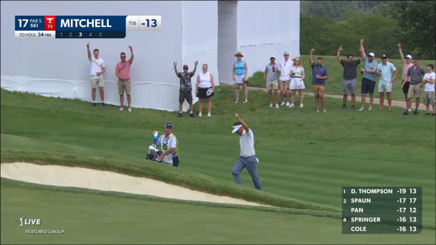 Keith Mitchell holes out for eagle from 34 yards at John Deere