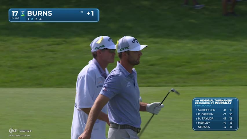 Sam Burns taps in birdie after beautiful approach at the Memorial