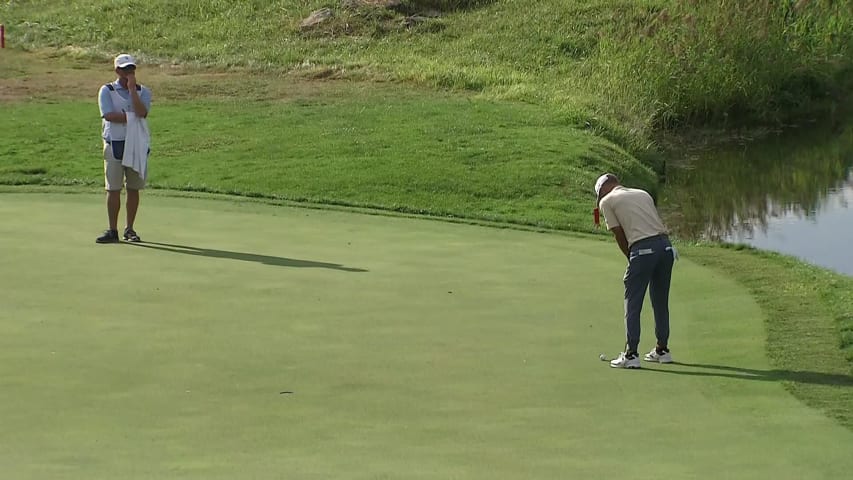 Eric Cole makes birdie putt on No. 16 at Korn Ferry Tour Champ