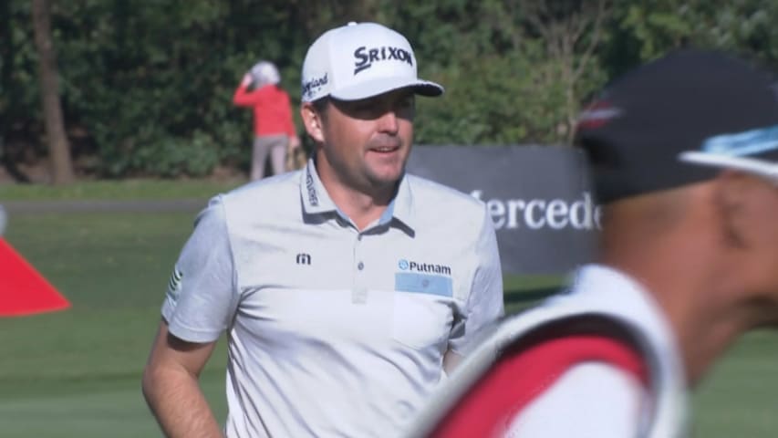 Keegan Bradley's hole-out chip shot at HSBC Champions