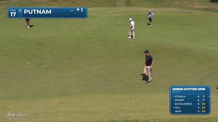 Andrew Putnam sinks a 23-foot birdie putt on No. 17 at Genesis Scottish Open