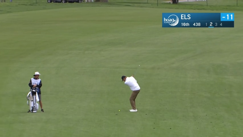 Ernie Els sticks approach to set up birdie at Hoag Classic