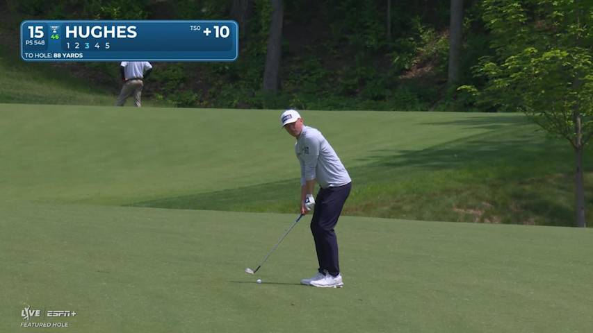 Mackenzie Hughes makes birdie on No. 15 at the Memorial