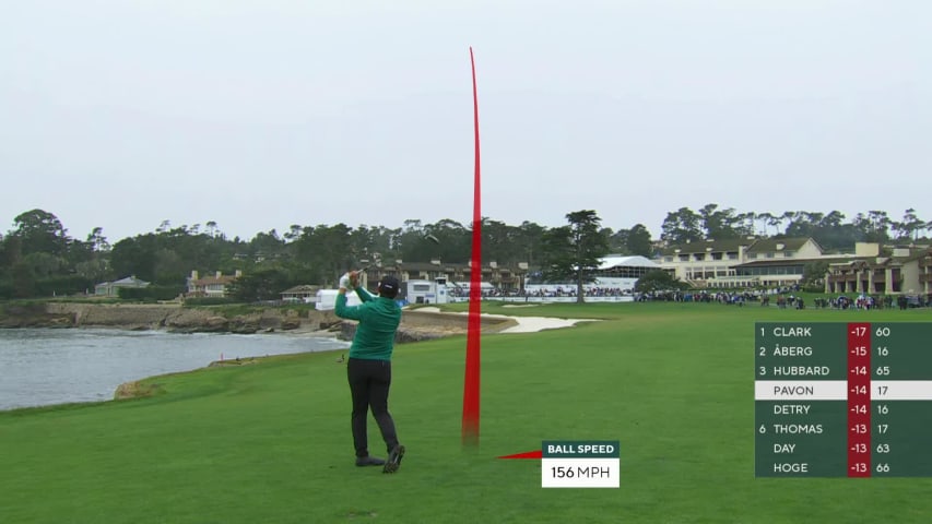 Matthieu Pavon makes birdie on No. 18 at AT&T Pebble Beach