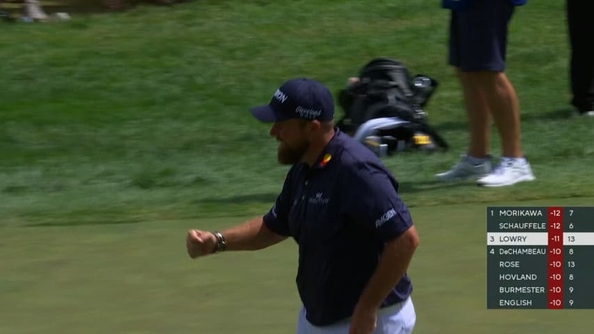 Shane Lowry drains long birdie putt at PGA Championship