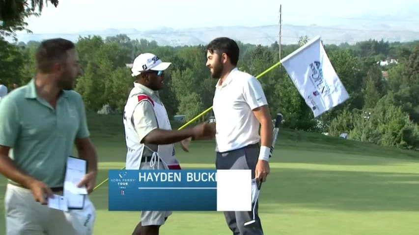 Hayden Buckley spins approach to set up birdie at Boise Open