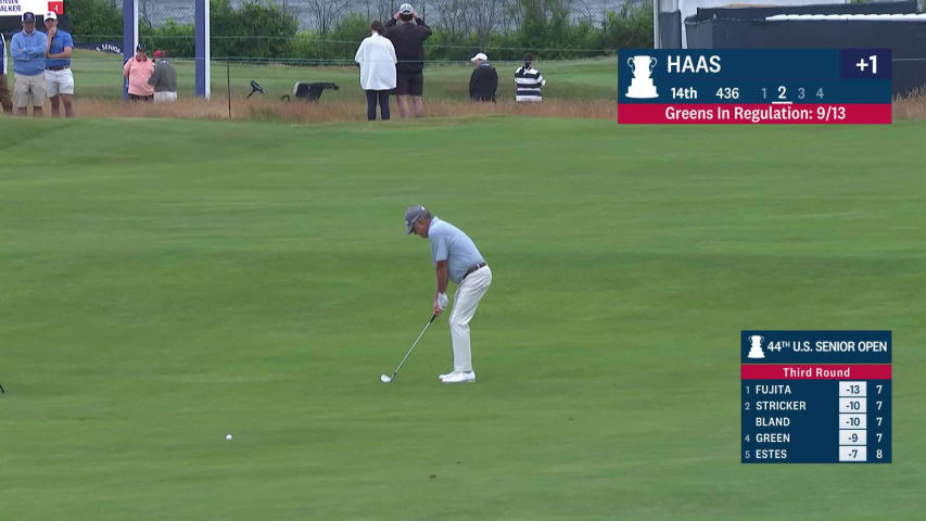 Jay Haas nearly holes approach shot at U.S. Senior Open