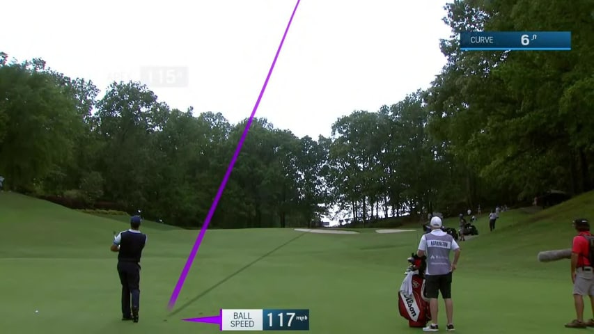 Padraig Harrington spins approach to set up birdie at Tradition