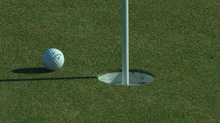 Adam Hadwin's tee shot gets all flagstick at Arnold Palmer