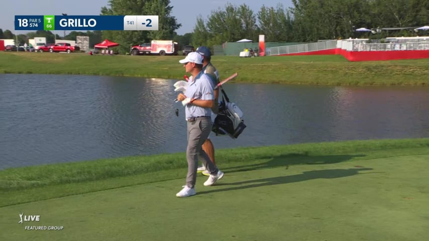 Emiliano Grillo makes birdie on No. 18 at 3M Open