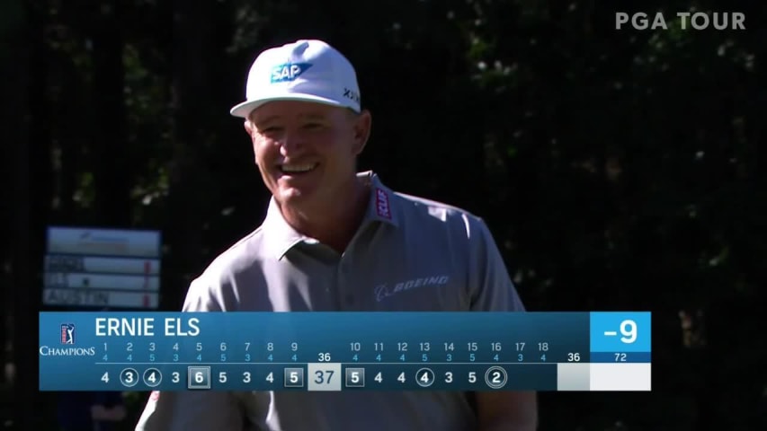 Ernie Els holes out from fairway for amazing eagle at FURYK & FRIENDS