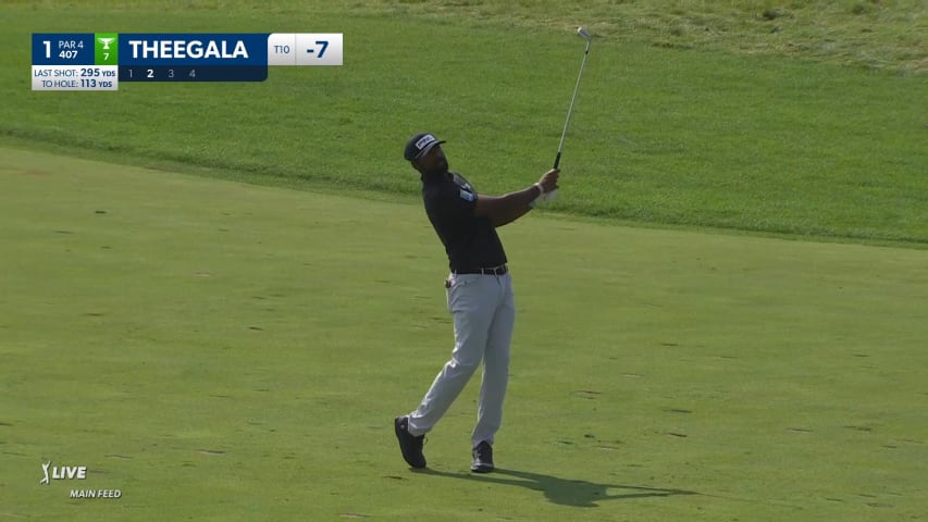 Sahith Theegala hits nice wedges which leads to birdie at 3M Open