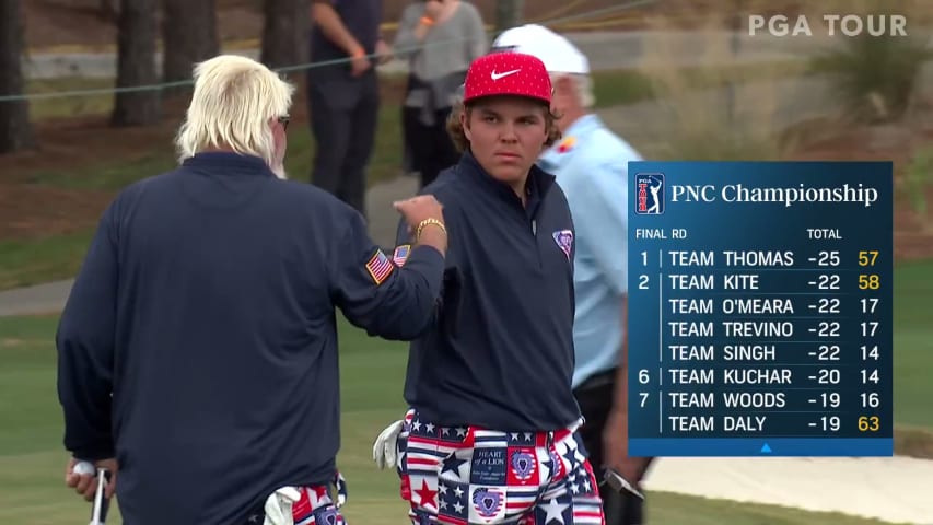 Little John Daly finishes with birdie putt on No. 18 at PNC Championship