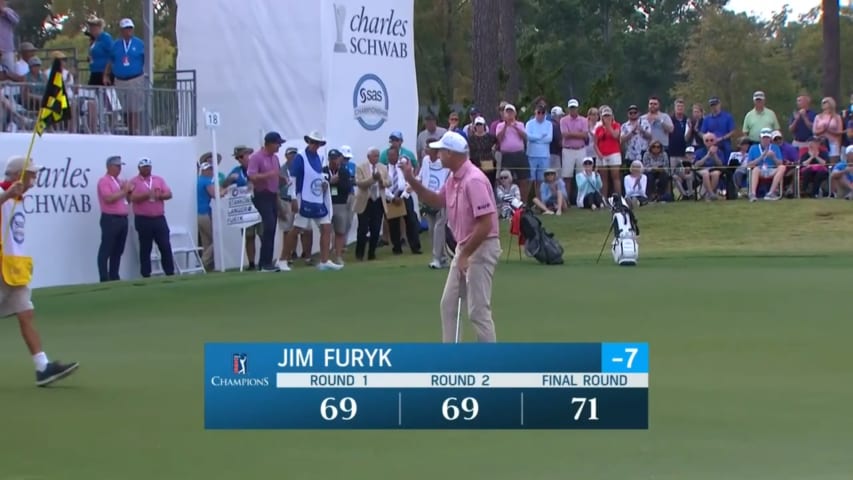 Jim Furyk holes closing birdie at SAS Champ