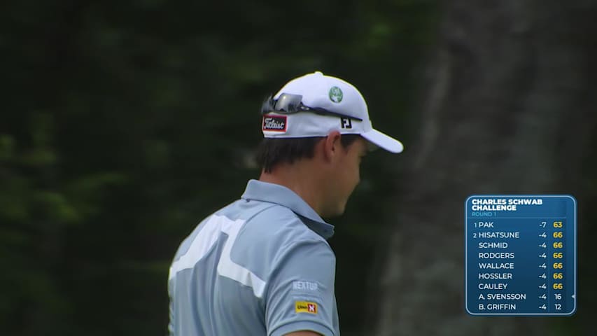 Kristoffer Ventura sinks a 35-foot birdie putt on No. 12 at Charles Schwab