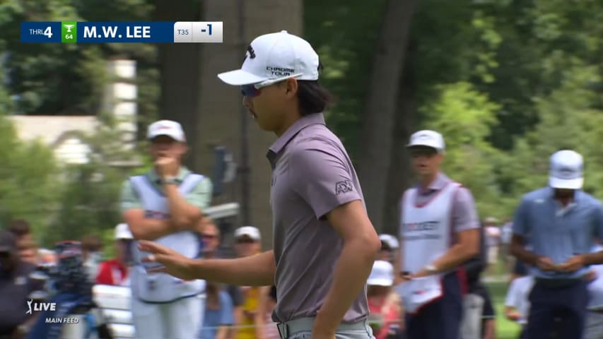 Min Woo Lee goes back-to-back with birdie on No. 4 at Rocket Mortgage