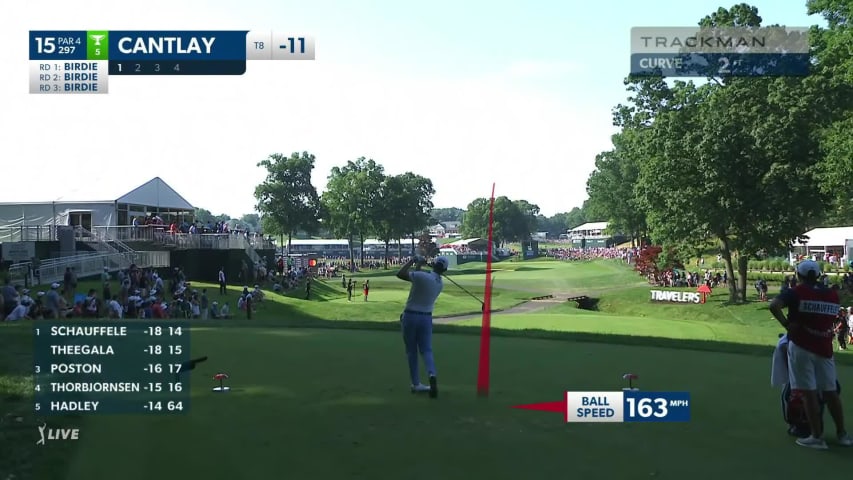 Patrick Cantlay nearly jars 62-foot eagle putt at Travelers