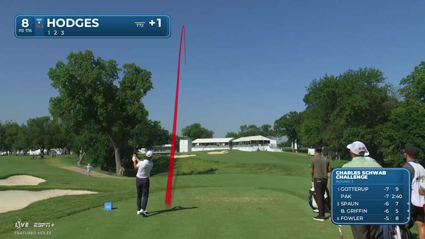 Lee Hodges makes birdie on No. 8 at Charles Schwab