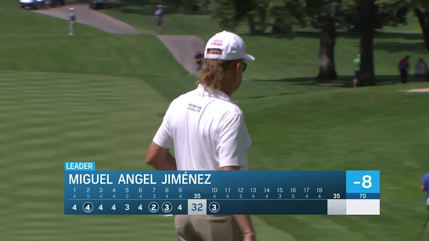 Miguel Angel Jiménez makes birdie on No. 10 at Kaulig Companies Championship