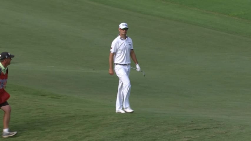 Tyrone Van Aswegan’s impressive chip in for birdie at the Web.com Tour Championship