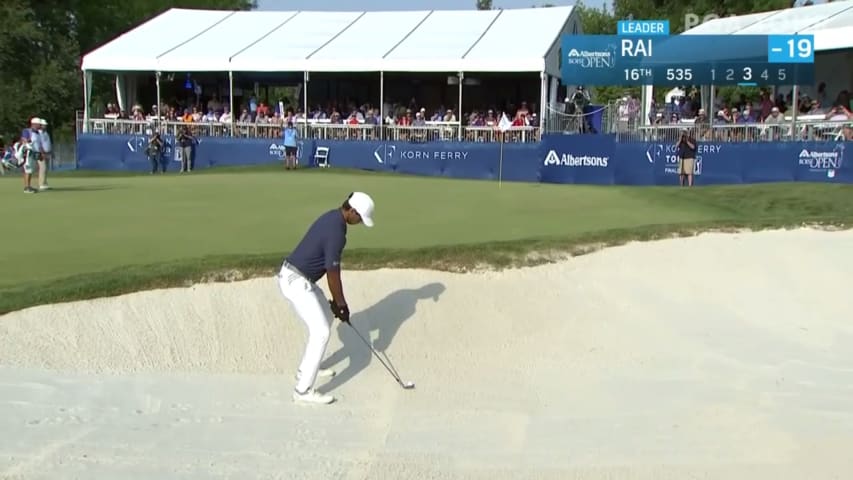 Aaron Rai's bunker play leads to birdie at Boise Open