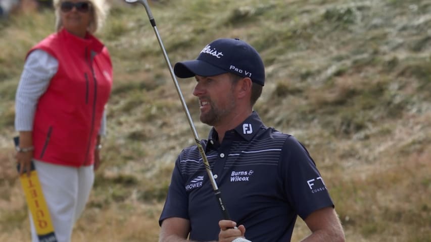 Webb Simpson's near hole-out bunker shot at The Open