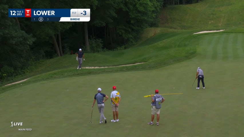 Justin Lower sends in a 30-foot birdie putt at John Deere