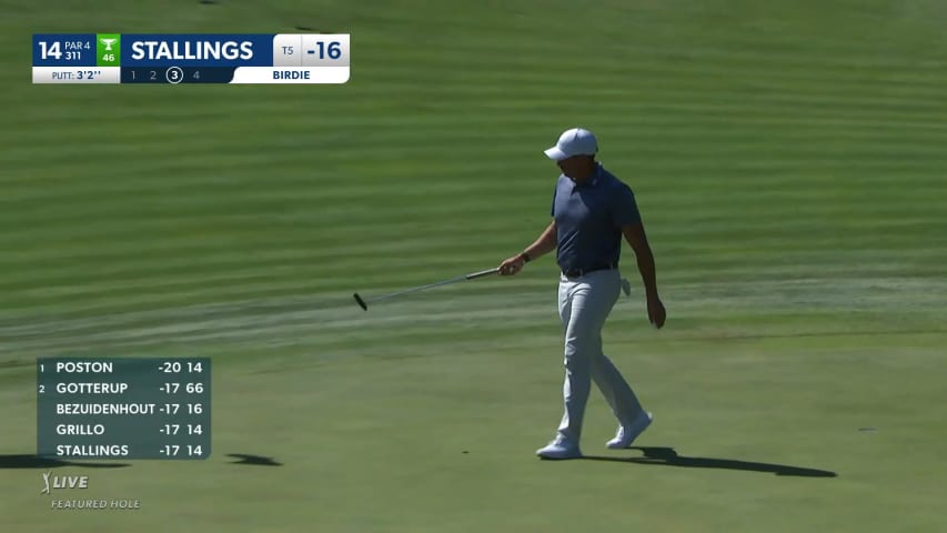 Scott Stallings makes birdie on No. 14 at John Deere