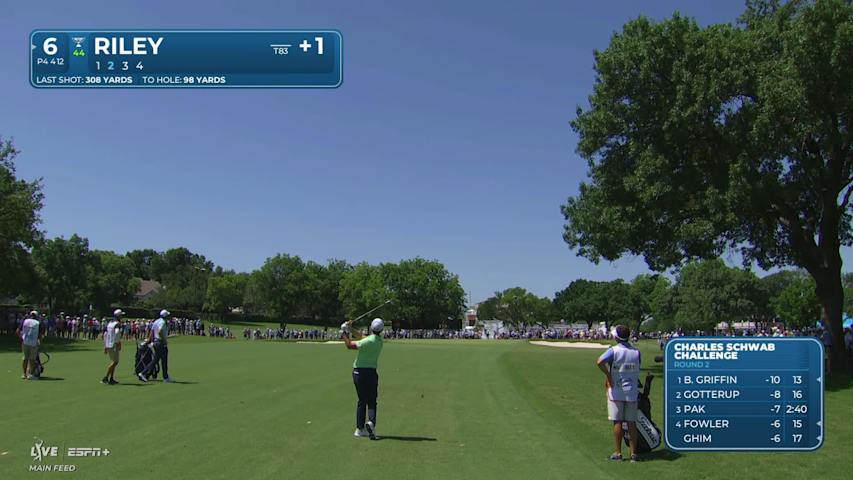 Davis Riley makes birdie on No. 6 at Charles Schwab
