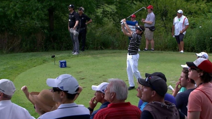 Bubba Watson’s tee shot leads to a curling birdie putt at RBC Canadian