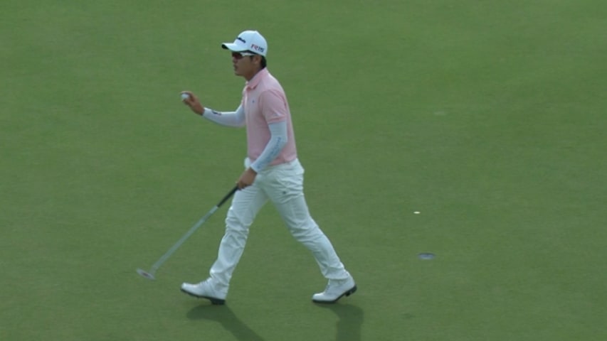Sung Joon Park ends with birdie on his finishing hole at Humana