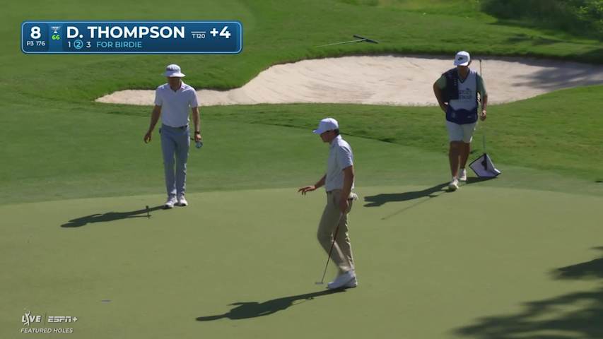 Davis Thompson makes birdie on No. 8 at Charles Schwab