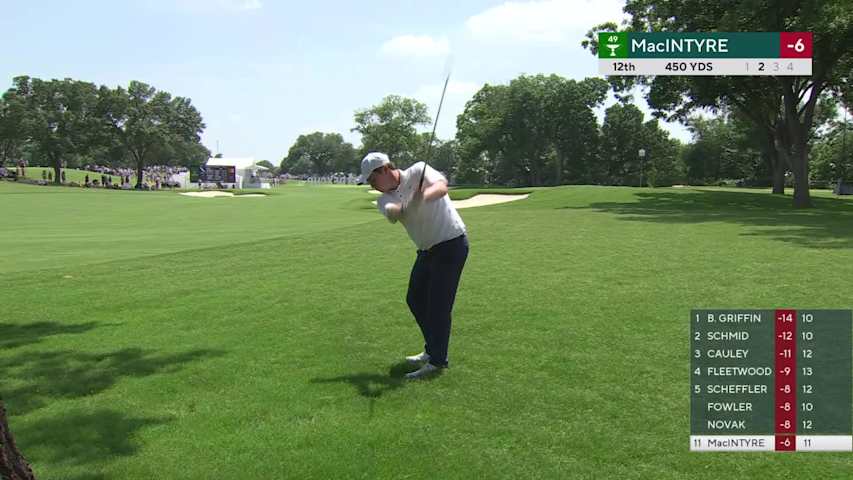 Robert MacIntyre makes birdie on No. 12 at Charles Schwab