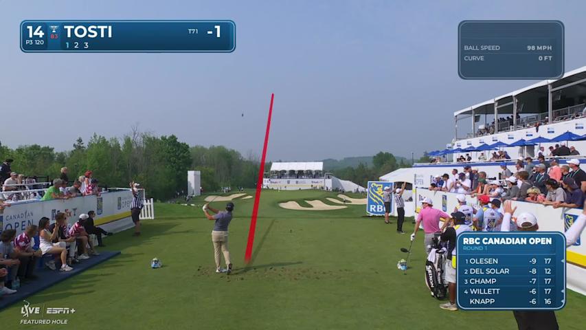 Alejandro Tosti makes birdie on No. 14 at RBC Canadian
