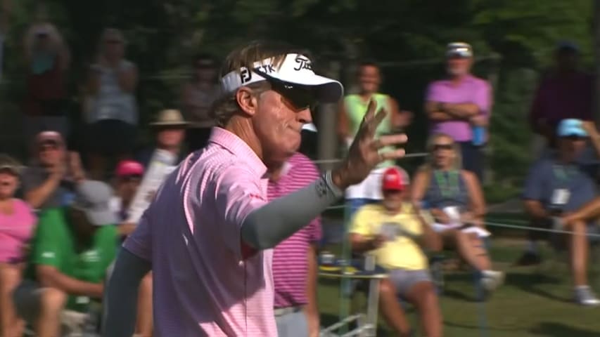 Brett Quigley holes birdie putt from fringe at Ally Challenge