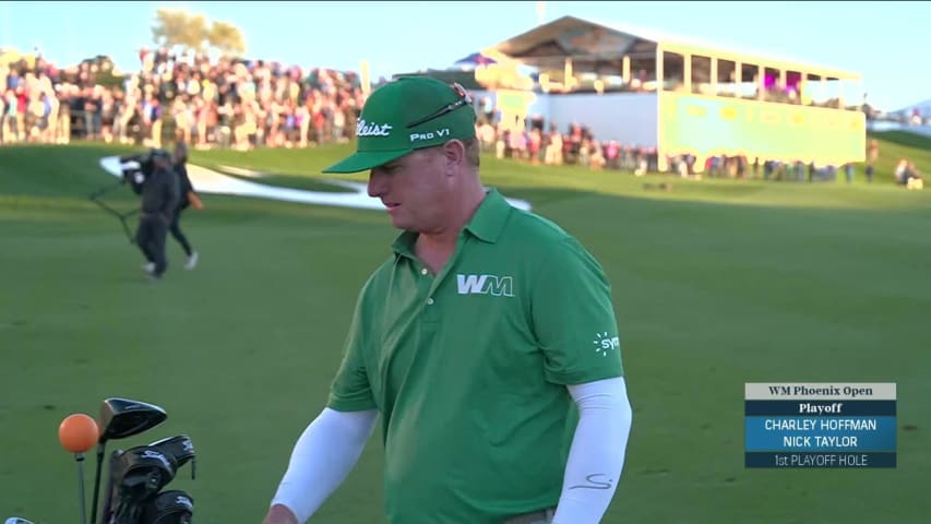 Charley Hoffman makes birdie on the first playoff hole at WM Phoenix Open