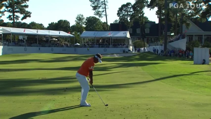 Thongchai Jaidee makes birdie on No. 18 at SAS Championship