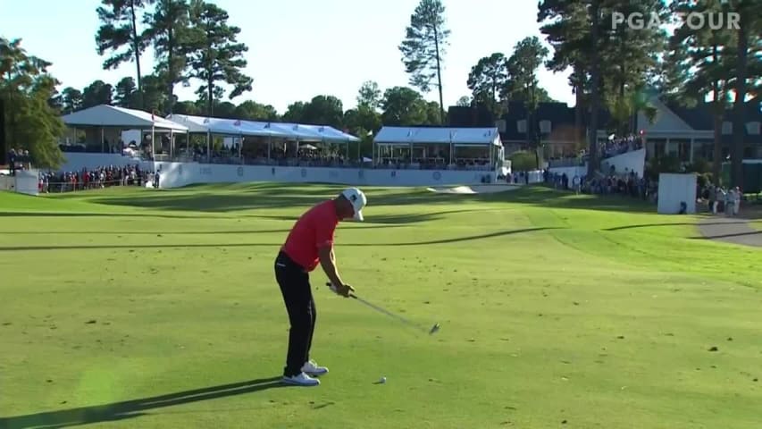 Alex Cejka makes birdie on No. 18 at SAS Championship
