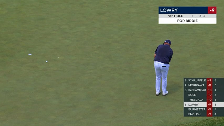 Shane Lowry holes birdie putt at PGA Championship