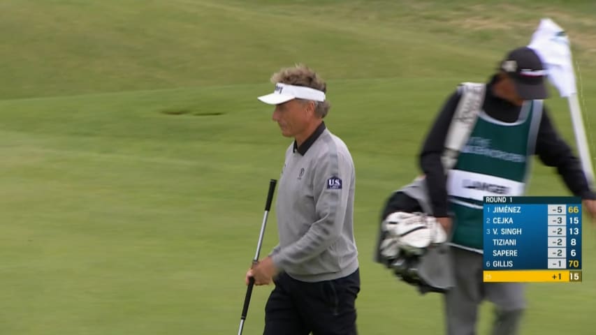 Bernhard Langer’s tight tee shot leads to birdie at The Senior Open