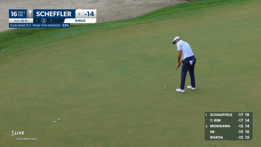 Scottie Scheffler pours in 15-foot birdie at Travelers