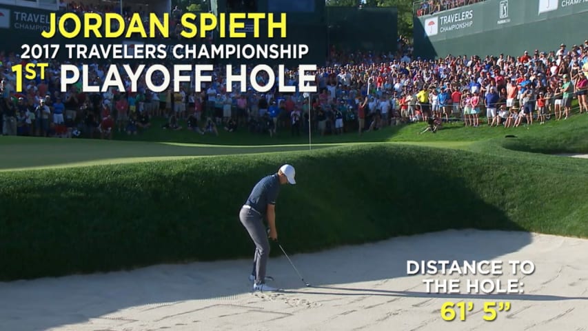 By the Numbers: Jordan Spieth's walk-off bunker blast at Travelers